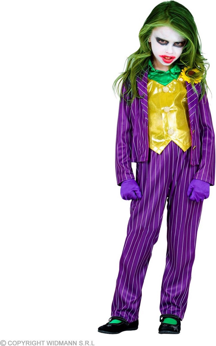 Joker Kostuum | Plagerige Joker Joke | Meisje | Maat 104 | Halloween | Verkleedkleding